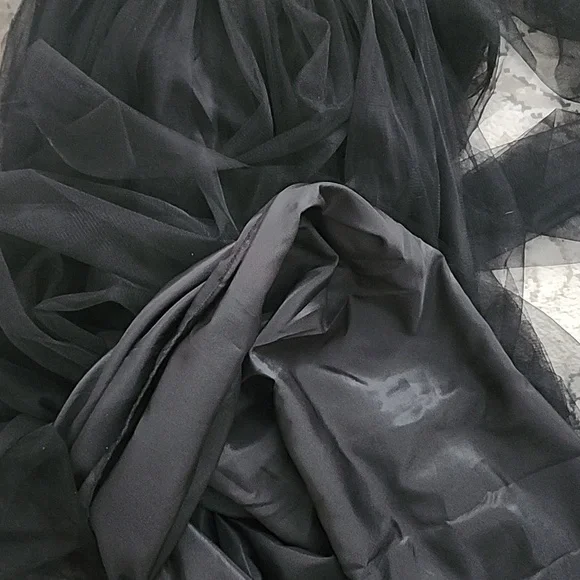 BLACK Tulle floor length skirt - Picture 4 of 5